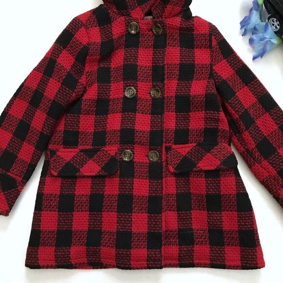 Urban Republic NWT Checkered Pea Coat Girls Various - Picture 4 of 12